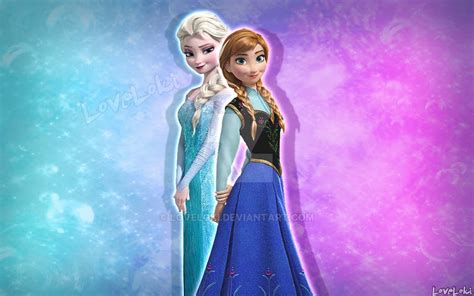 elsa and anna wallpaper by loveloki on deviantart