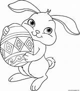Bunny Coloring Eggs Easter Pages Printable sketch template