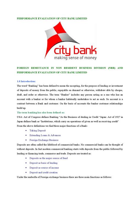 performance evaluation  city bank limited  md papon issuu