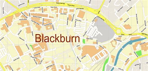 blackburn uk map vector city plan high detailed street map editable