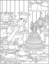 Coloring Pages Haven Creative Dover Bakery Book Cake Books Publications Saturday Evening Sheets Wedding Adult Post Americana Colouring Doverpublications Food sketch template