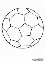 Ball Soccer Coloring Color Print sketch template