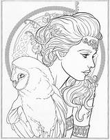 Coloring Pages Fairy Fantasy Adult Drawings Books Printable Adults Colouring Line Fenech Színez Book Sheets Mythology Colorful Selina Beauty Choose sketch template