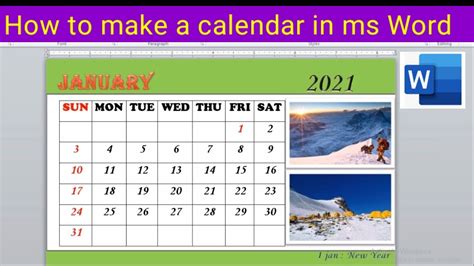 create  full year calendar  word printable calendar collection