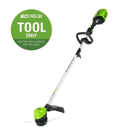 greenworks pro  volt max   straight cordless string trimmer battery  included
