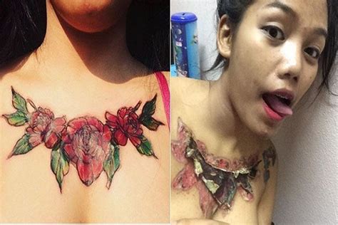 Gambar Tato Keren Di Dada Wanita