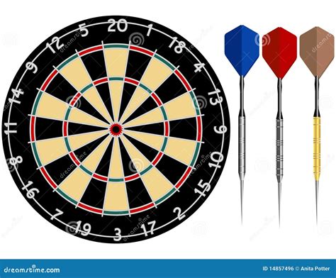 dartboard  darts hitting  bullseye cartoon vector