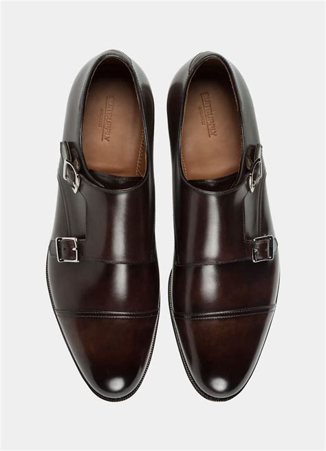dark brown double monk strap italian calf leather suitsupply online