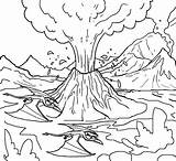Natur Insel Vulkanausbruch sketch template