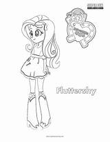 Equestria Coloring Girls Fluttershy Sheet sketch template