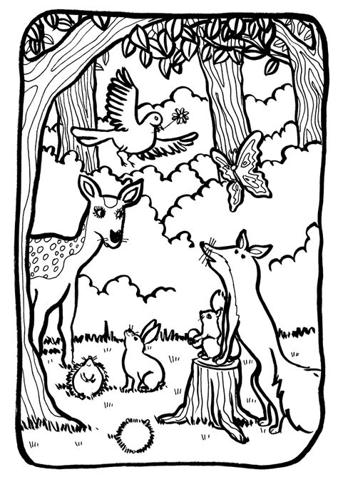 forest coloring pages printable