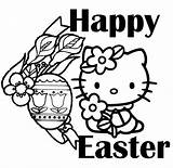 Easter Coloring Hello Kitty Pages Happy Print Color Colouring Kids Paques Printables sketch template