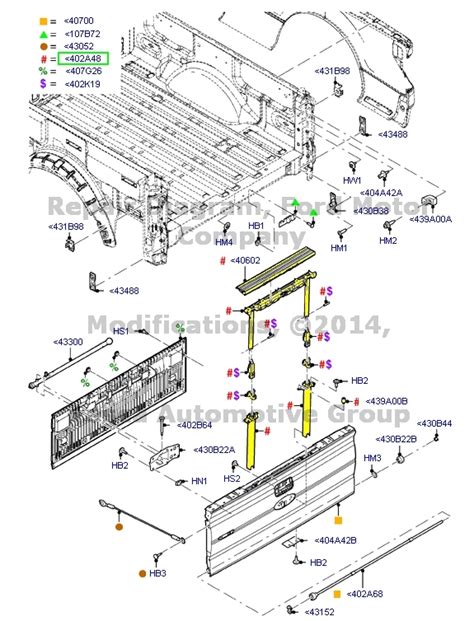 ford   tailgate parts diagram