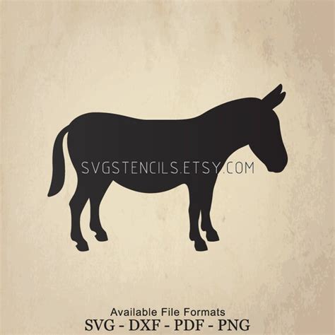 svg donkey stencil silhouette studio monogram black etsy
