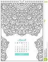 Calendar Coloring March sketch template