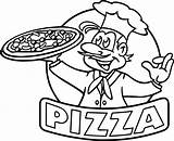 Pizza Coloring Pages Printable Hut Color Drawing Restaurant Logo Book Preschool Line Cartoon Sheet Children Small Print Slice Getdrawings Food sketch template