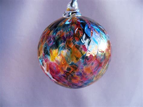Hand Blown Art Glass Christmas Ornament Ball Suncatcher