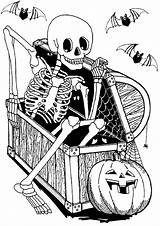 Halloween Skeleton Printable Coloring Pages Adults Chest Hidden Adult Coffer Color Popsugar sketch template