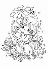 Precious Moments Fairy Drawing Coloring Pages Color Drawings Girl Cute Adults Printable Colorear Kids Para Printables Print Preciosos Momentos Children sketch template