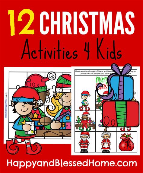 christmas activities printable pack happy  blessed home