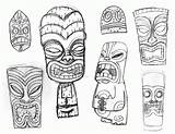 Coloring Pages Printable Tiki Head Hawaii Comments sketch template