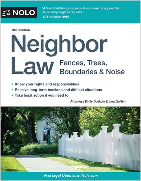 neighbor law legal books fences trees boundaries noise nolo