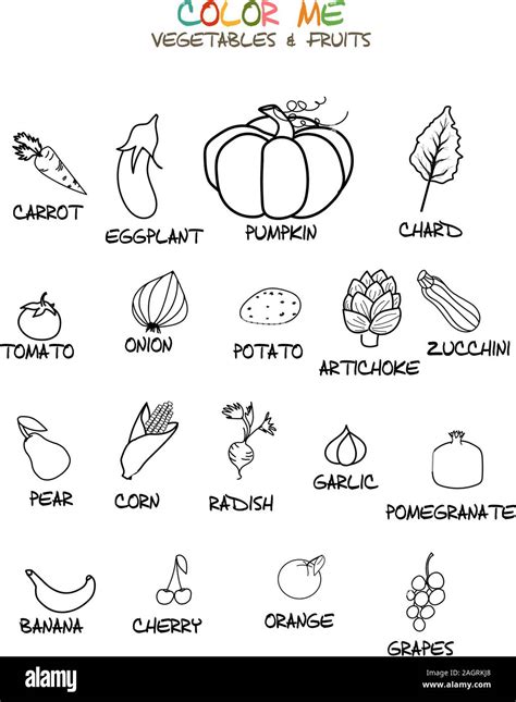 coloring vegetables  fruits coloring pages  kids