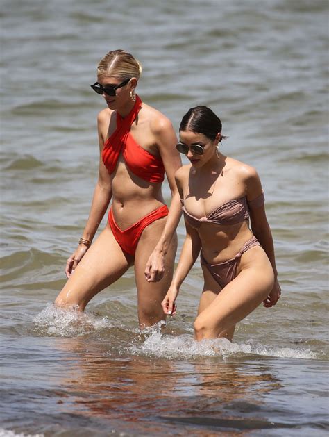 Olivia Culpo And Devon Windsor In Bikinis At A Beach In