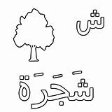 Arabic Sheen Alphabet Coloring Pages Tree Color Kids Alif Islam Choose Board sketch template