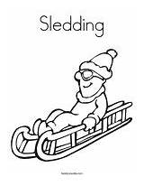 Coloring Sledding Sled Pages Template Winter Noodle Twistynoodle Popular Twisty Change sketch template