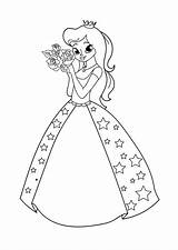 Prinses Kleurplaat Bloemen Principessa Fiori Printen sketch template