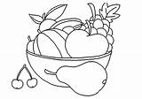Coloring Cherry Cherries Pages Fruit Bowl sketch template