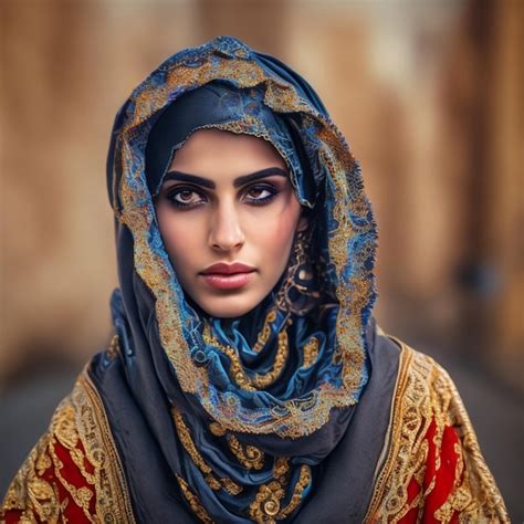Premium Ai Image A Beautiful Veiled Arab Girl