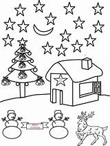 Scenery Coloring Pages Drawing Night Christmas Kids Printable Landscape Fall Adults Farm Print Scene Color Drawings Animals Getdrawings Beautiful Getcolorings sketch template