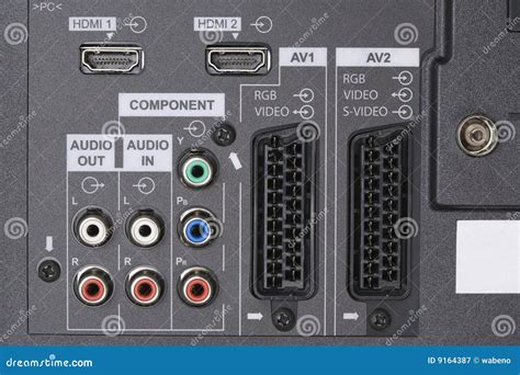 audio video inputs stock image image  cord computer