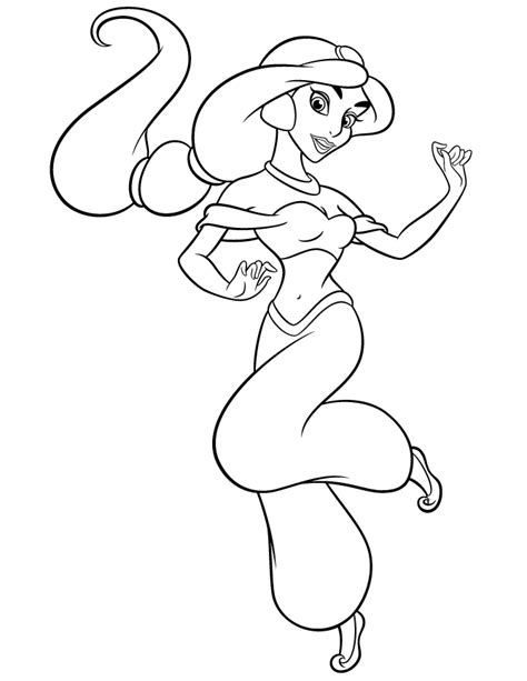 disney cartoon princess jasmine coloring page   coloring pages