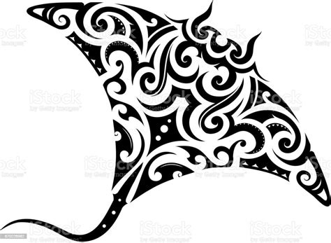 Maori Style Manta Ray Tattoo Stock Illustration Download Image Now