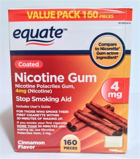 equate nicotine gum cinnamon flavor  mg  count  sale  ebay