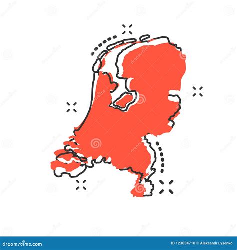 vector cartoon netherlands map icon in comic style netherlands stock