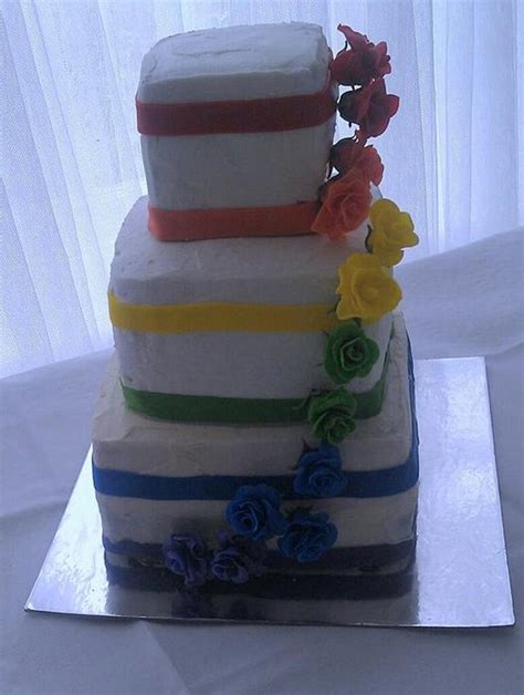 Rainbow Wedding Cake Cake By Courtney Wagner Cakes By Cakesdecor
