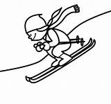 Skifahren Ausmalbilder Malvorlage Malen Weihnachten Thema Vorschule sketch template