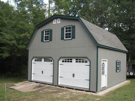 amish    double wide garage gambrel roof structure