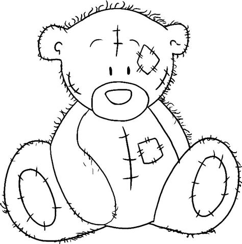 patch work bear  coloring tatty teddy teddy bear drawing digi