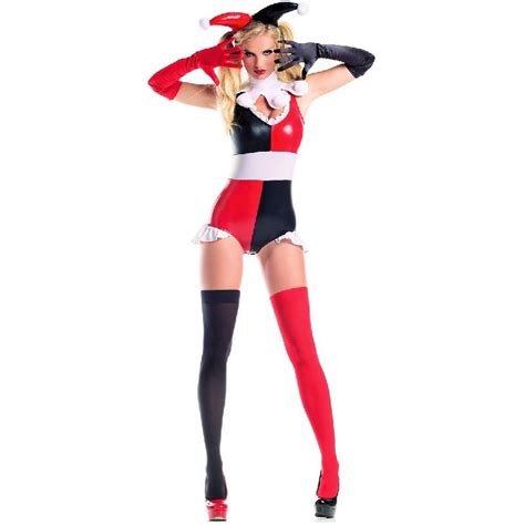 sexy clown harley quinn costume women adult cosplay