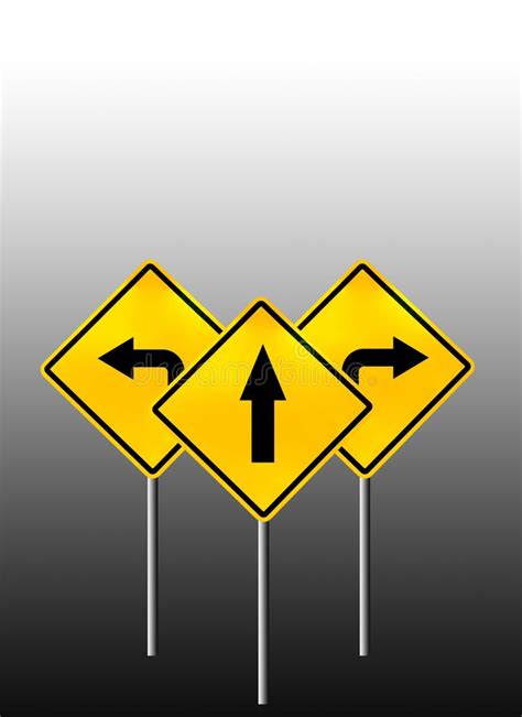 signs straight turn left turn  stock illustration illustration