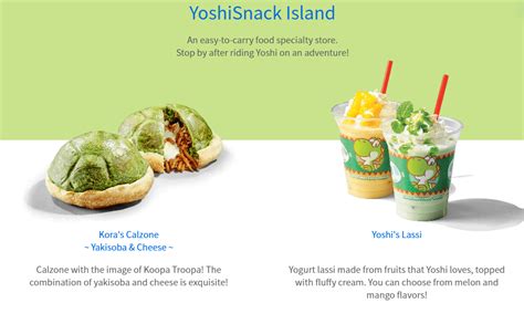 Yoshi Snack Island Super Nintendo World Kora Calzone Yoshis Lassi