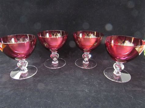 Ruby Red Wine Glasses Wine Glasses Stemware Barware Set Etsy Wine