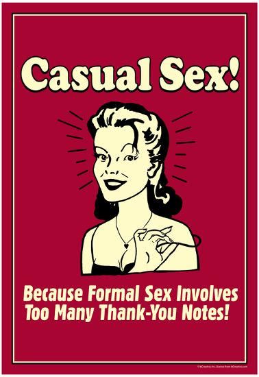 casual sex no formal thank you notes funny retro poster poster