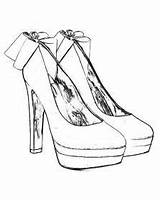 High Heel Coloring Shoe Pages Shoes Heels Drawing Getcolorings Heeled Color Getdrawings Template sketch template