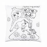 Coloring Cushion Sided Pillow Princess sketch template